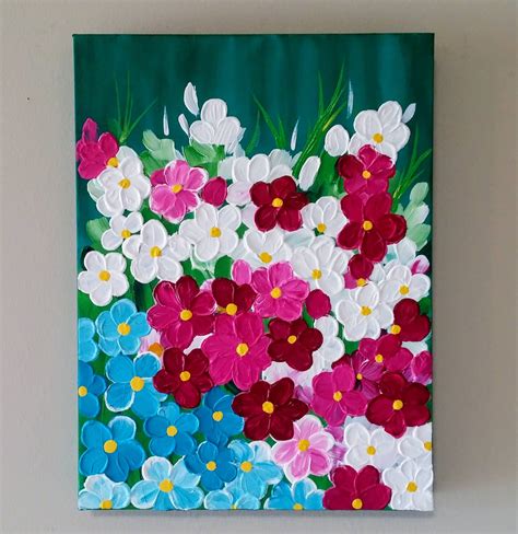 Original Flower Paintingcontemporary Art Field Of Flowers