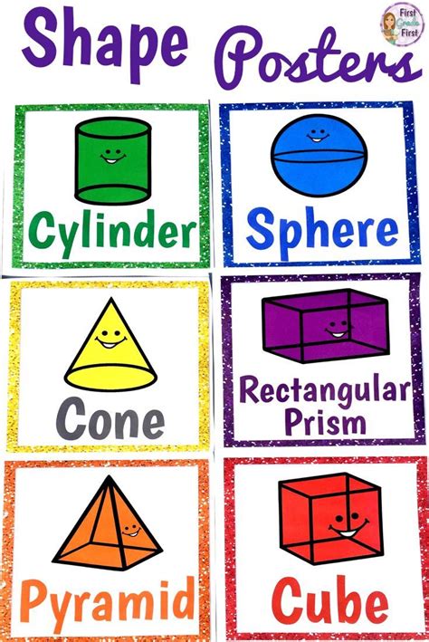 Shape Posters With Different Shapes And Words To Help Students Learn
