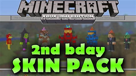 Minecraft Xbox 360 Edition 2nd Birthday Skin Pack All Skins Youtube