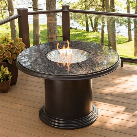 These natural gas fire pit tables can be hooked up directly to your natural gas line and are ready for use any time. Grand Colonial Dining Gas Fire Pit Table - GC-48-DIN-K