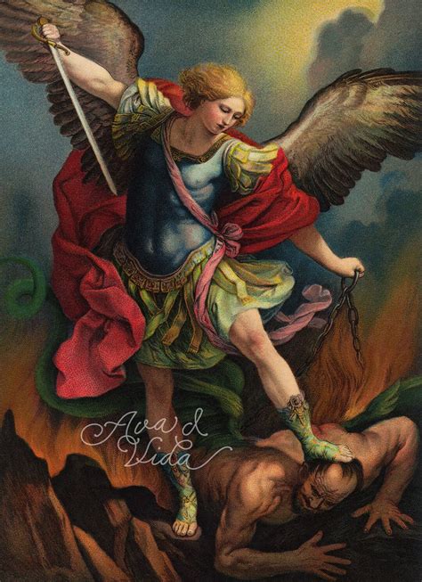 Saint Michael Digital Download The Archangel Battles The Etsy