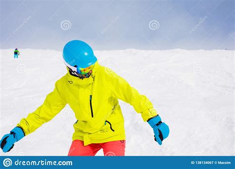 Girl Snowboarder Having Fun In The Winter Ski Resort Stock Image