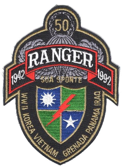 Army Patch Army Rangers 50th Anniversary 1942 1992 Army Rangers Us