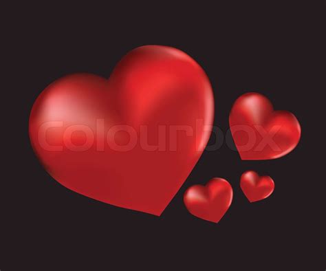 Valentine Baggrund Med Fire Røde Hjerter Vektor Illustration Stock