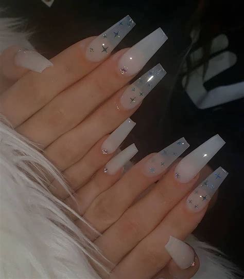 cute white long coffin acrylic nails img wheat