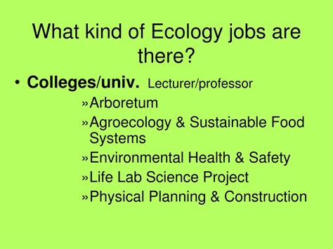 Ppt Career Paths For Ecology And Evolution Majors Powerpoint