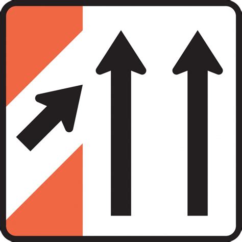 Tw 9 Temporary Merging Traffic Main Road Sign Tl71 Rtl