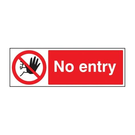 No Entry Sign Self Adhesive Vinyl 300 X 100mm 23213g The Safety