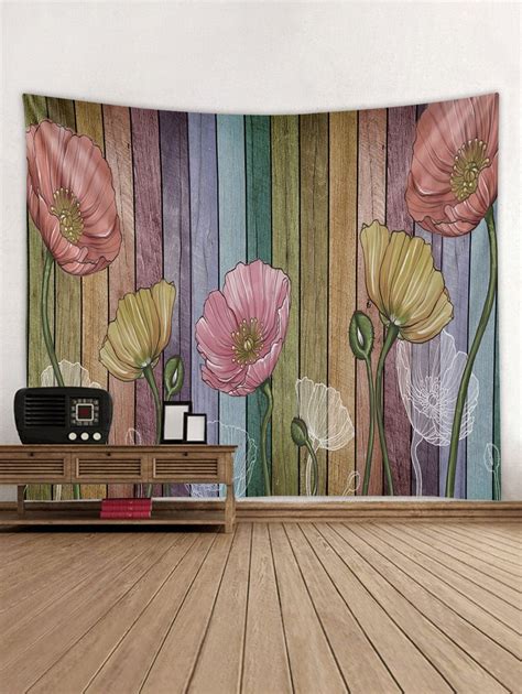 Buy 2 get 1 free. DressLily.com: Photo Gallery - Colorful Wood Grain Flowers Print Tapestry Wall Hanging Art ...