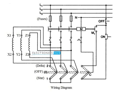 Timer sendiri berfungsi untuk mensetting waktu perubahan antara rangkaian star ke rangkaian delta, waktunya. Rangkaian Kontaktor Magnet Star Delta Manual : Star Delta Motor Connection Electrical ...