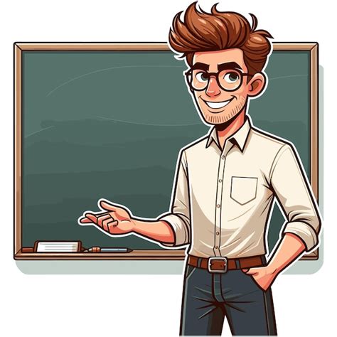 Premium Vector A Friendly And Approachable Cartoon Male Teacher