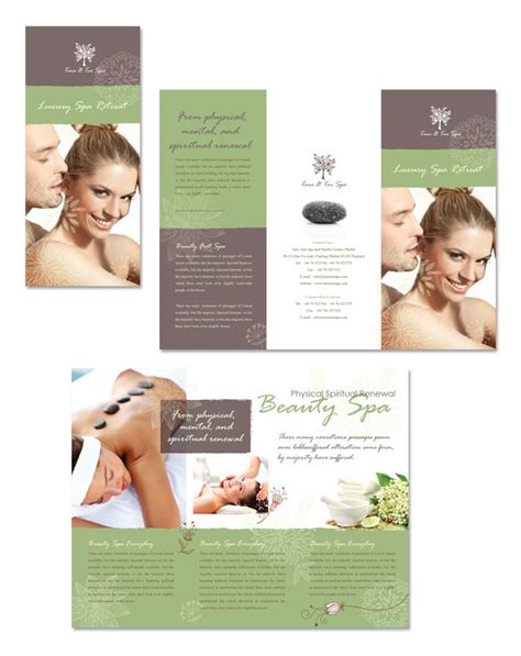 Spa Beauty Centre Tri Fold Brochure Template Template308spa Beauty