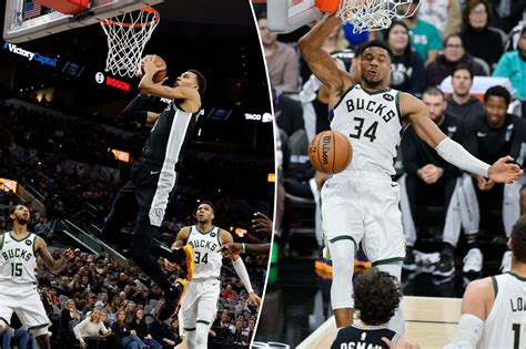 Victor Wembanyama Giannis Antetokounmpo Trade Dunks In Highlight Reel Sequence