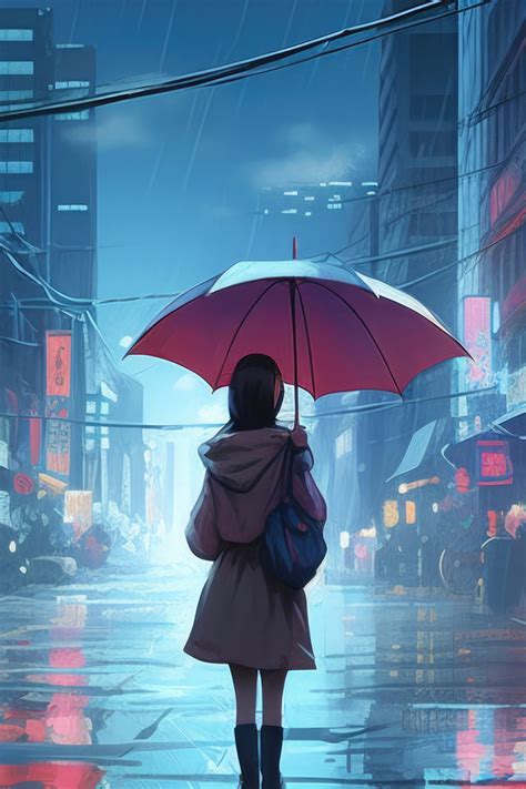 640x960 Anime Girl Walking In Rain Umbrella 5k Iphone 4 Iphone 4s Hd