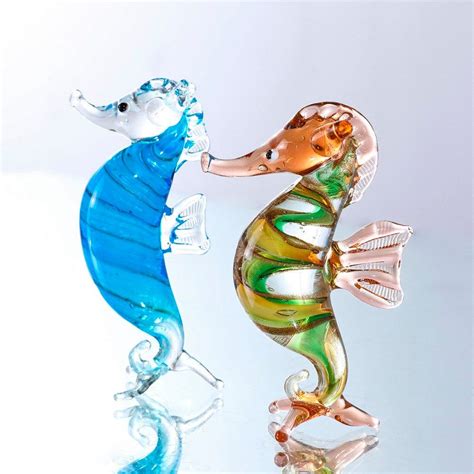 Glass Sculptures And Figurines Glass Art Seahorse Handmade Glass Figurine