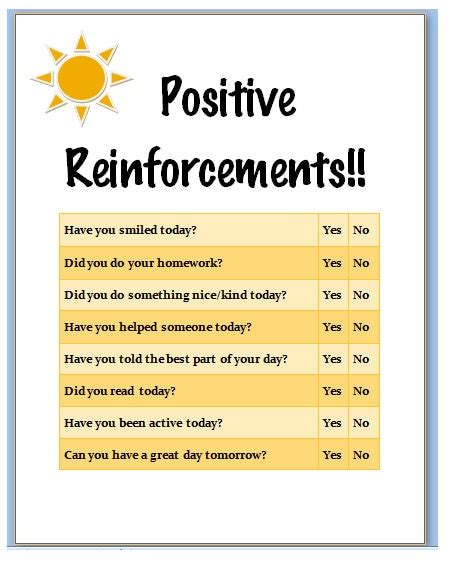 Positive Reinforcement Chart For Children A To Do Lis