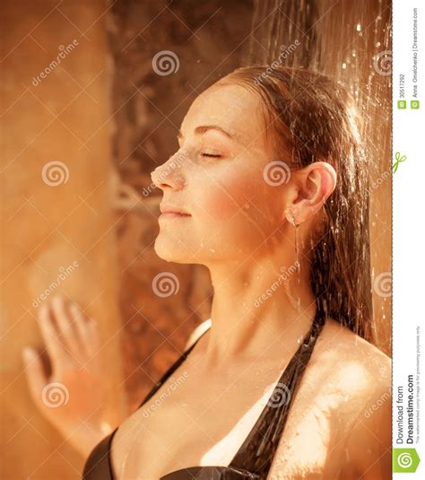 Woman Take Shower Stock Photo Image Of Nature Care 30517292