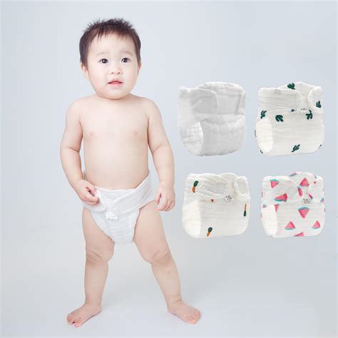 5pcs Baby White Cloth Diapers Muslin Reusable Washable Cotton Cloth