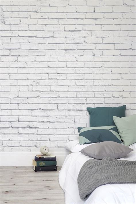 Clean White Brick Wallpaper Mural Hovia Uk Chambre Avec Mur Blanc