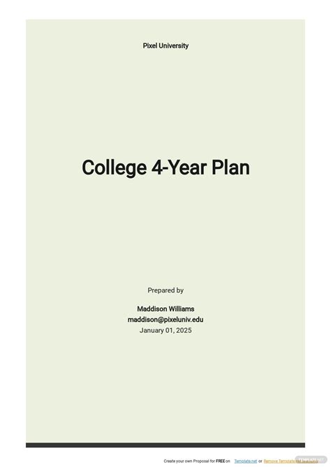 4 Year Academic Plan Template