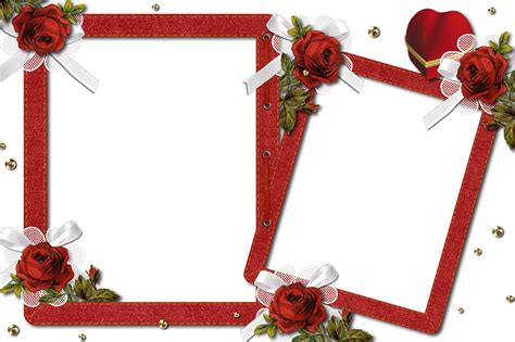 Double Romantic Transparent Photo Frame With Roses Gallery