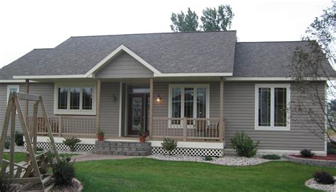 Custom Ranch Style Modular Home The Front Door System Has A Sidelight