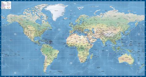 World Map Eur Natural Relief Map Creative Force