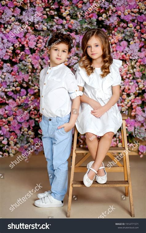 Beautiful Girl Boy White Clothes On Stock Photo 1914771571 Shutterstock