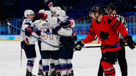 canadian men fall to u s for 1st loss of olympic hockey tournament cbc sports