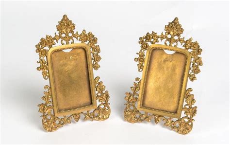 A Pair Of French Gilt Metal Picture Frames Circa 1880 16 X 10
