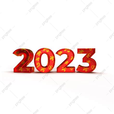 Fuente De Año Nuevo Rojo Y Dorado 2023 Gratis Png Dibujos 2023 3d Rojo 2023 Feliz Año Nuevo