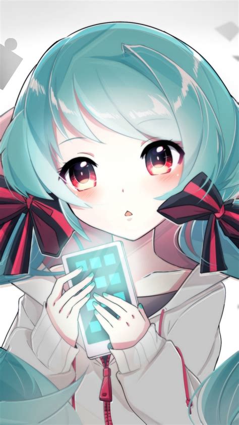 Desktop Wallpaper Cute Eyes And Face Anime Girl Hatsune