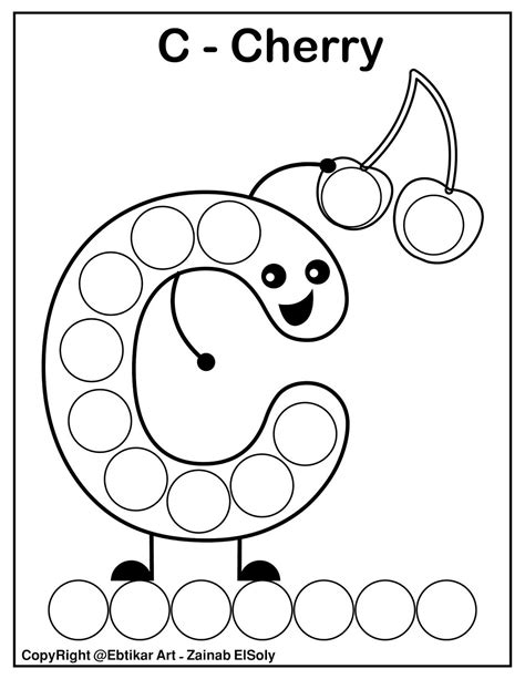 Set Of Abc Dot Marker Coloring Pages Preschool Coloring Pages Abc