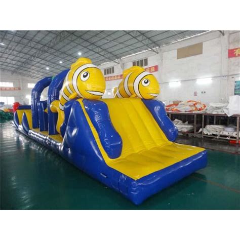 Exciting Nimo Theme Aqua Run Inflatables Blow Up Water Obstacle Course