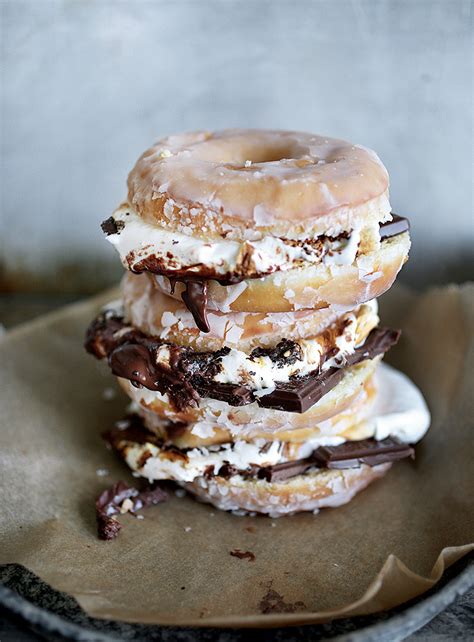 Beat the egg yolks, milk and melted butter together, tip into the well, then bring together with a cutlery or palette knife. S'mores Donuts - The Merrythought