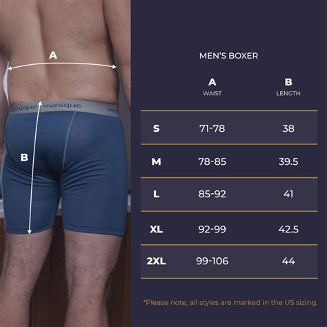 Men S Boxer Briefs Size Chart Menique