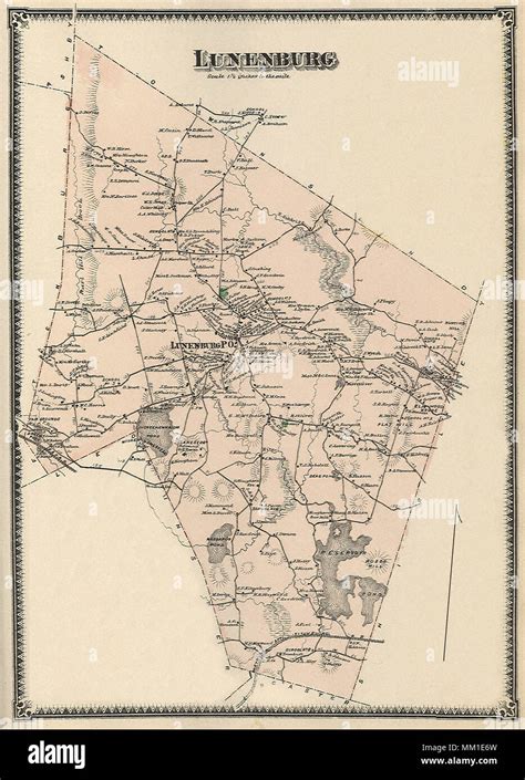 Map Of Lunenburg 1870 Stock Photo Alamy