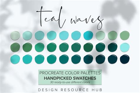 Procreate Color Palette Teal Waves Other Software ~ Creative Market