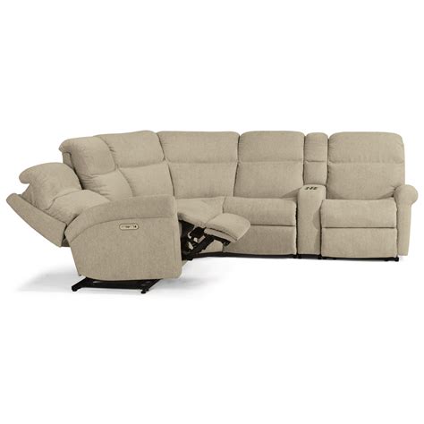 Flexsteel Davis Casual 6 Piece Reclining Sectional With Cup Holders A1 Furniture And Mattress