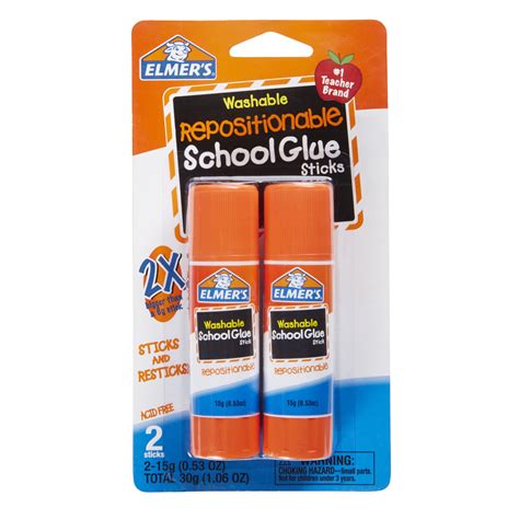 Elmers Repositionable Picture And Poster Glue Stick 2pkg Walmart