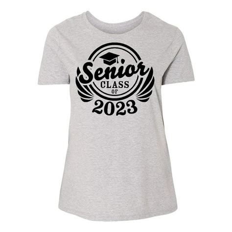 Inktastic Senior Class Of 2023 In Black With Graduation Cap Women S Plus Size T Shirt