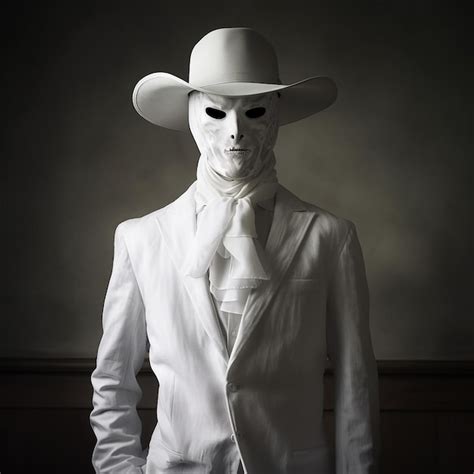 Premium AI Image A Man Wearing A White Hat And A Tie With A White Hat On It