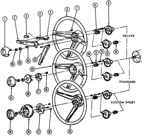 1967 68 Firebird Steering Wheels Illustrated Parts Break Down