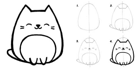 Dessin de chat prêt au coloriage. Dibujos Kawaii - Aprende a Dibujar kawaii 【Para Imprimir y ...