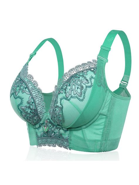 Plus Size Wireless Lace Patchwork Gather Full Coverage Bras Sutiã