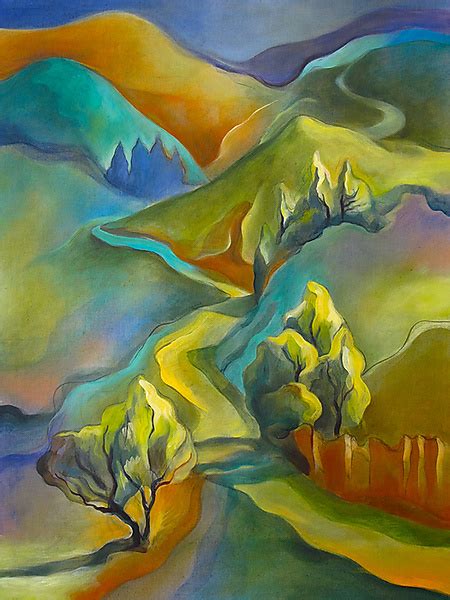 Green Mountain Path By Linda Jacobson Acrylic Painting Artful Home