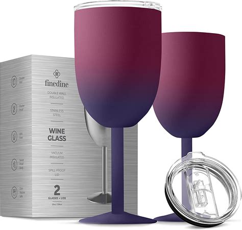 finedine stainless steel drinking cup wine glasses double walled insulated
