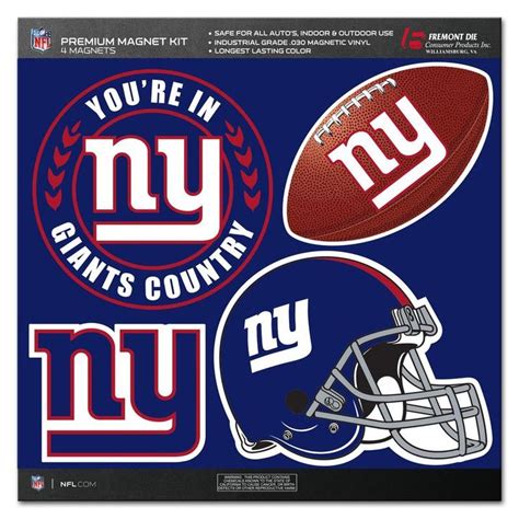 New York Giants Magnet Kit 4 Piece Giants Fans Ny Giants New York