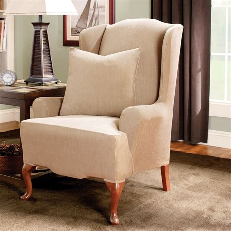 Great savings & free delivery / collection on many items. Sure Fit Stretch Stripe Wingback Chair T-Cushion Slipcover ...