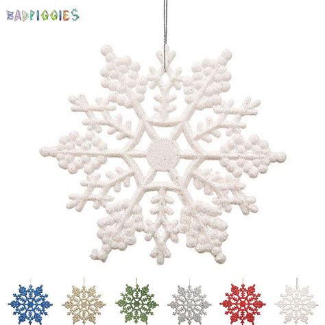 Badpiggies 4 Glitter Snowflake Christmas Ornaments 12pcs Sparkly